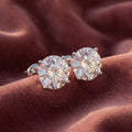 18K Round Solitaire Diamond Earrings — AI cloth, in-house