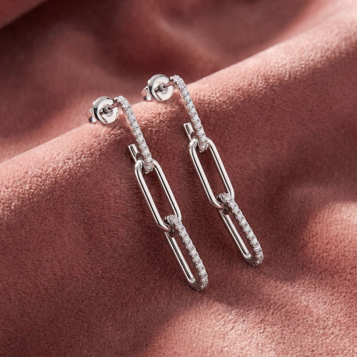 14K Round Drop Bespoke Diamond Earrings — AI cloth, in-house