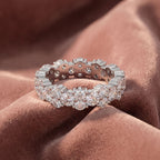 18K Round Full Eternity Diamond Ring — AI cloth, in-house
