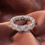 18K Eternity Trillion Diamond Ring — AI cloth, in-house