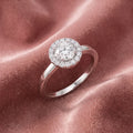 18K Halo Round Diamond Ring — AI cloth, in-house
