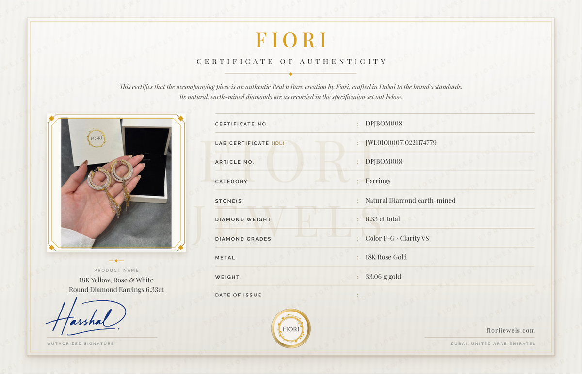 شهادة أصالة من Fiori