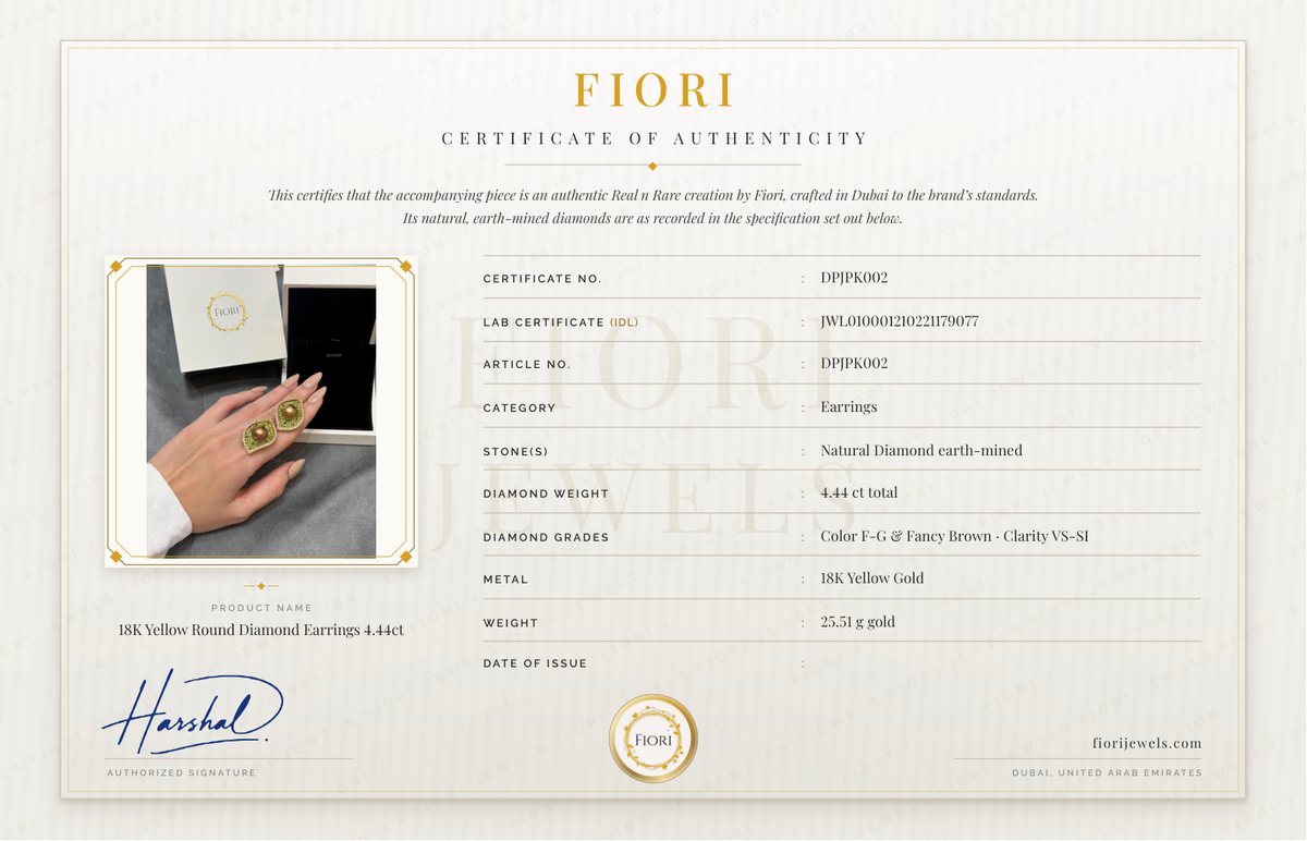 شهادة أصالة من Fiori