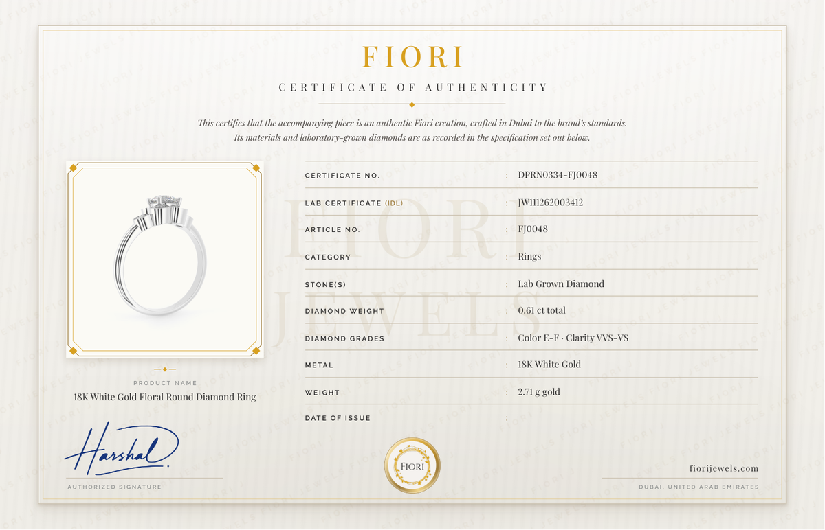 شهادة أصالة من Fiori