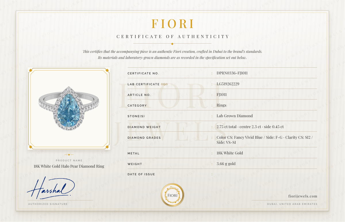 Fiori اصلیت کا سرٹیفکیٹ