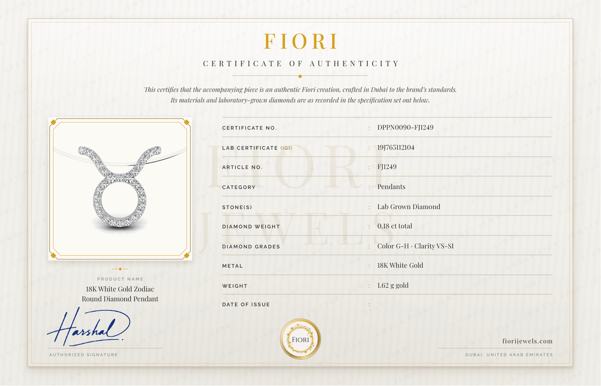 Fiori اصلیت کا سرٹیفکیٹ