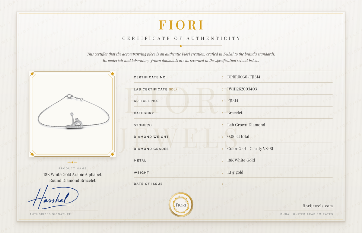 Fiori اصلیت کا سرٹیفکیٹ