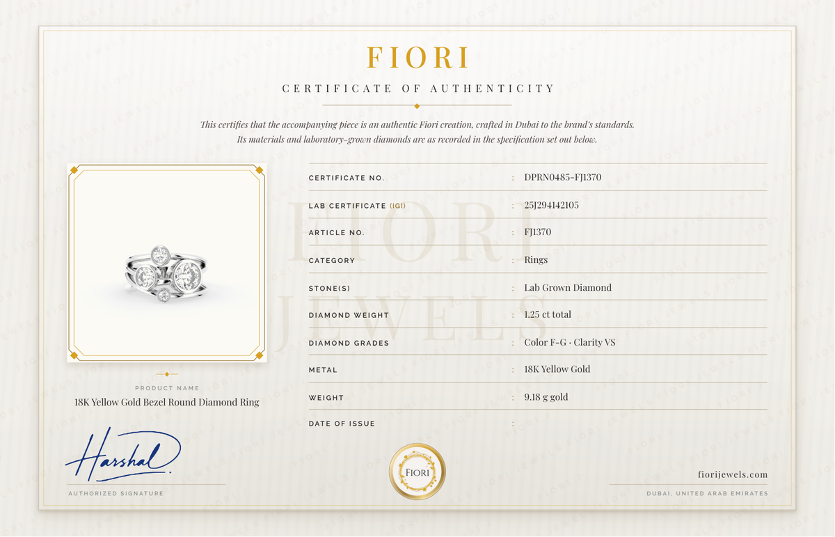 Certificado de autenticidade Fiori