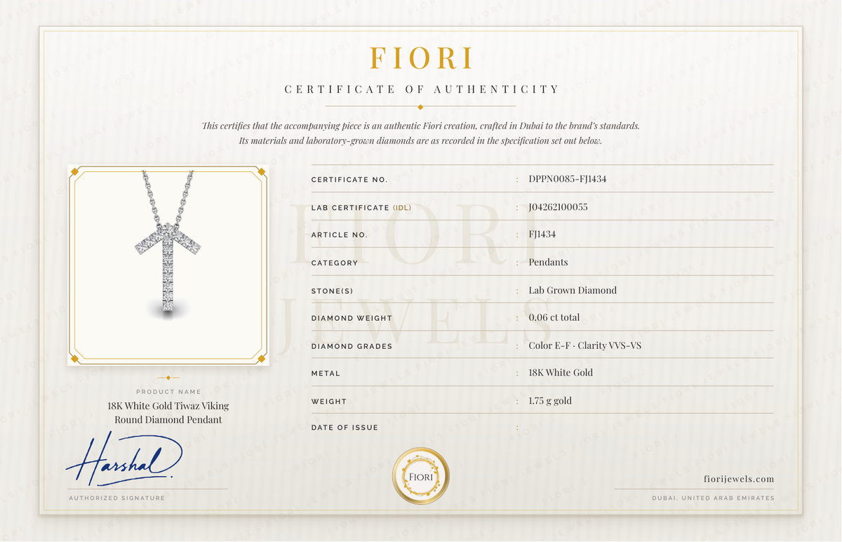 Fiori اصلیت کا سرٹیفکیٹ