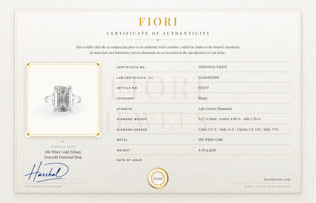 Certificado de autenticidade Fiori