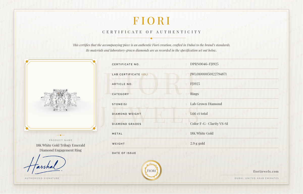 Certificado de autenticidad Fiori
