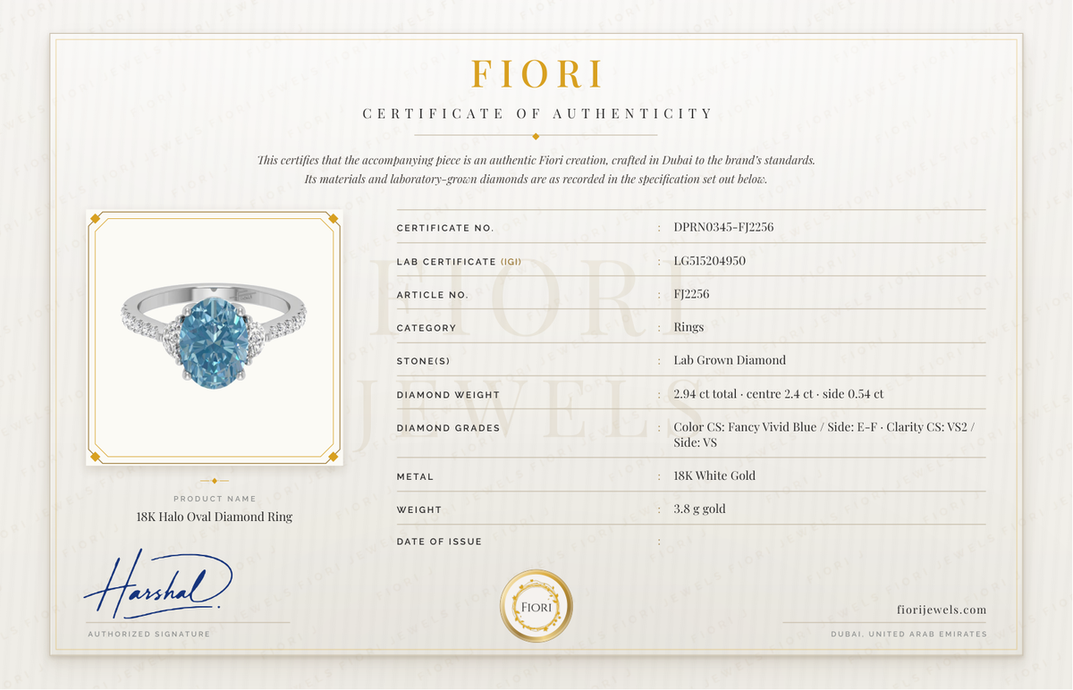 Certificat d'authenticité Fiori