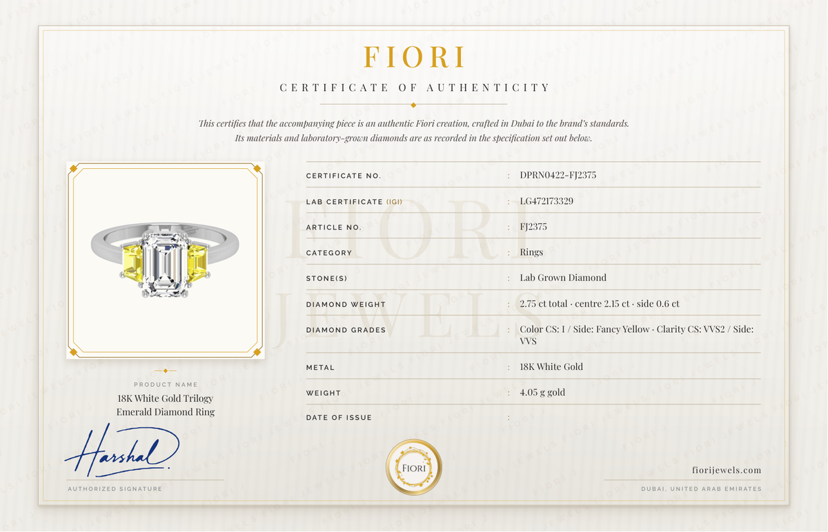 Certificado de autenticidade Fiori