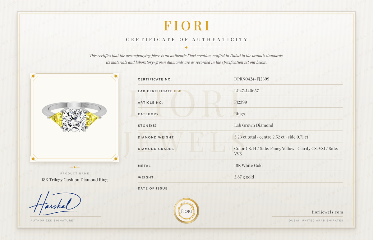 Сертификат подлинности Fiori