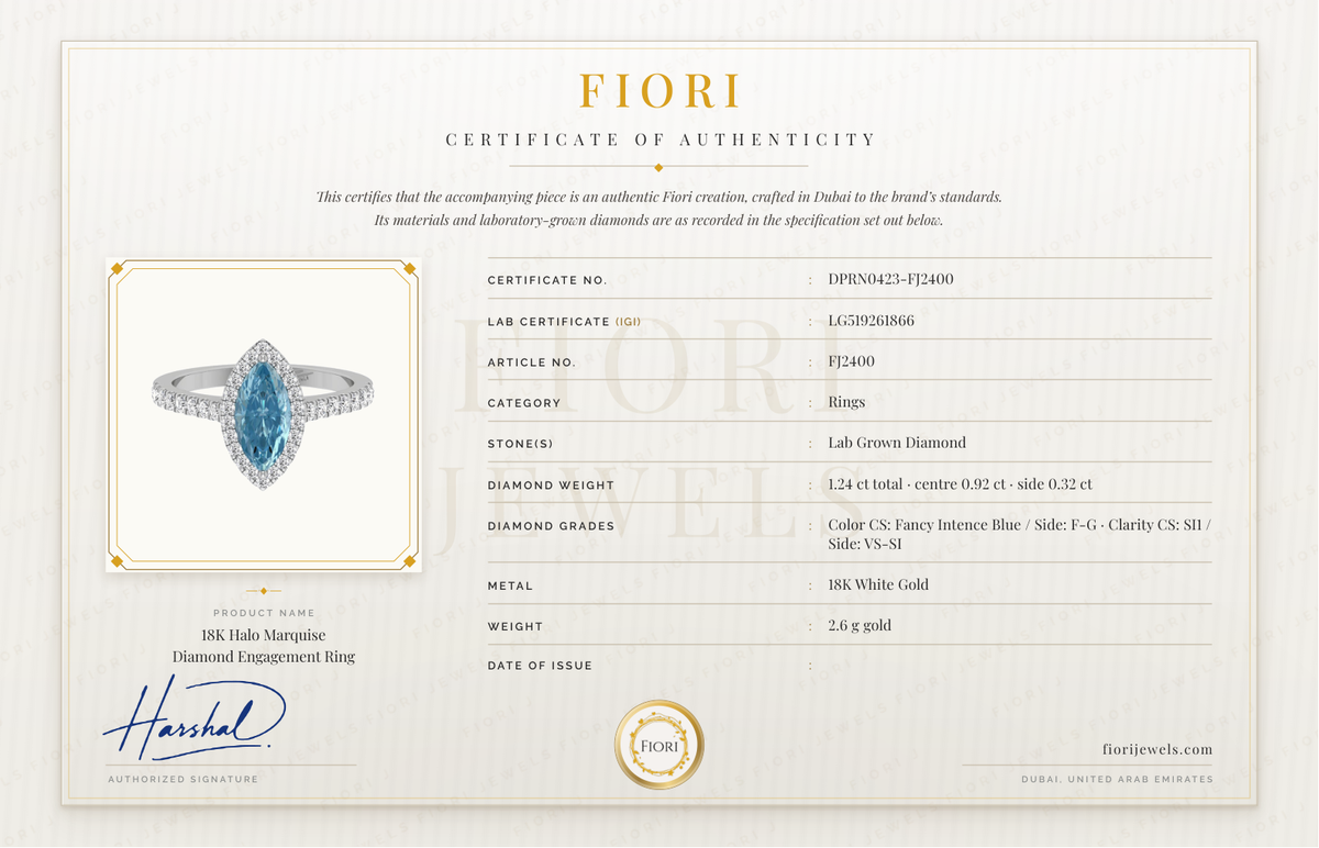 شهادة أصالة من Fiori