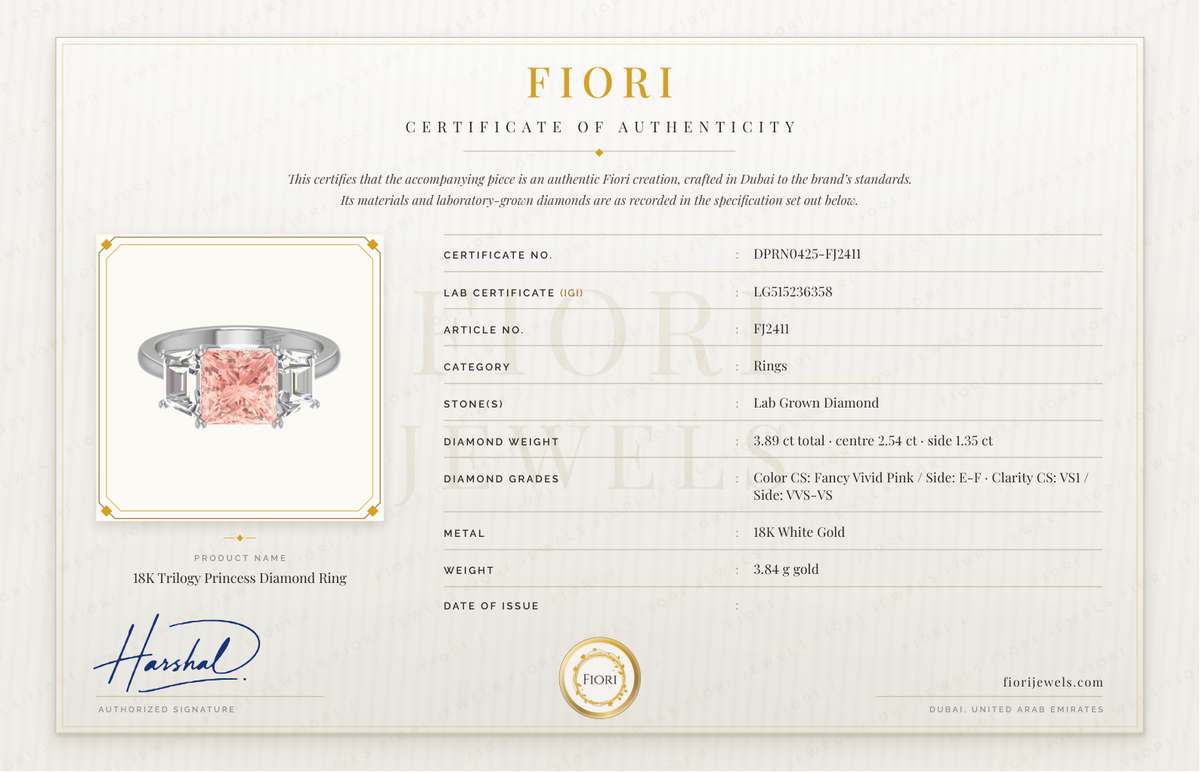 شهادة أصالة من Fiori