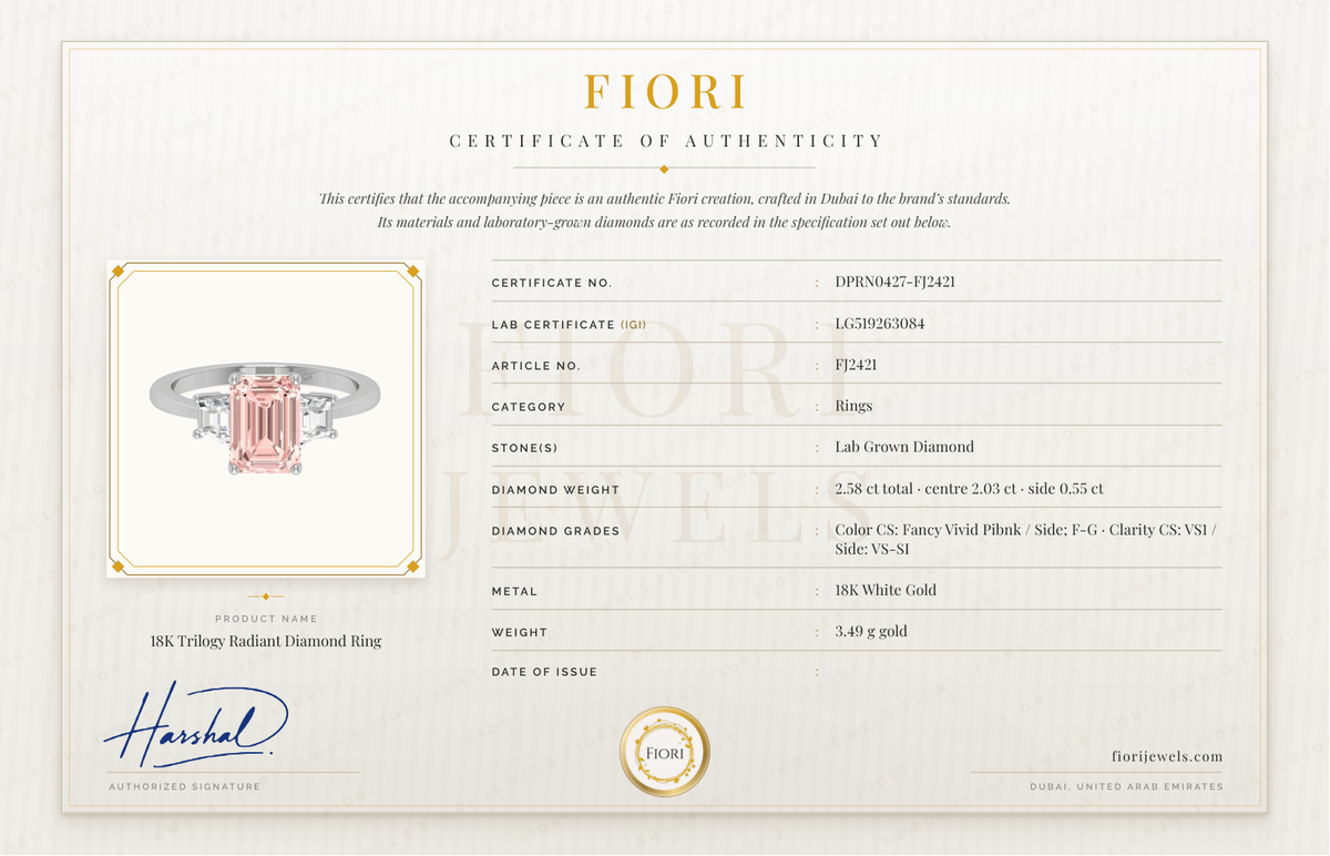 Fiori اصلیت کا سرٹیفکیٹ