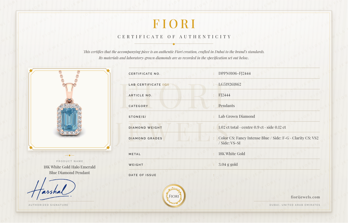 Fiori Certificate of Authenticity