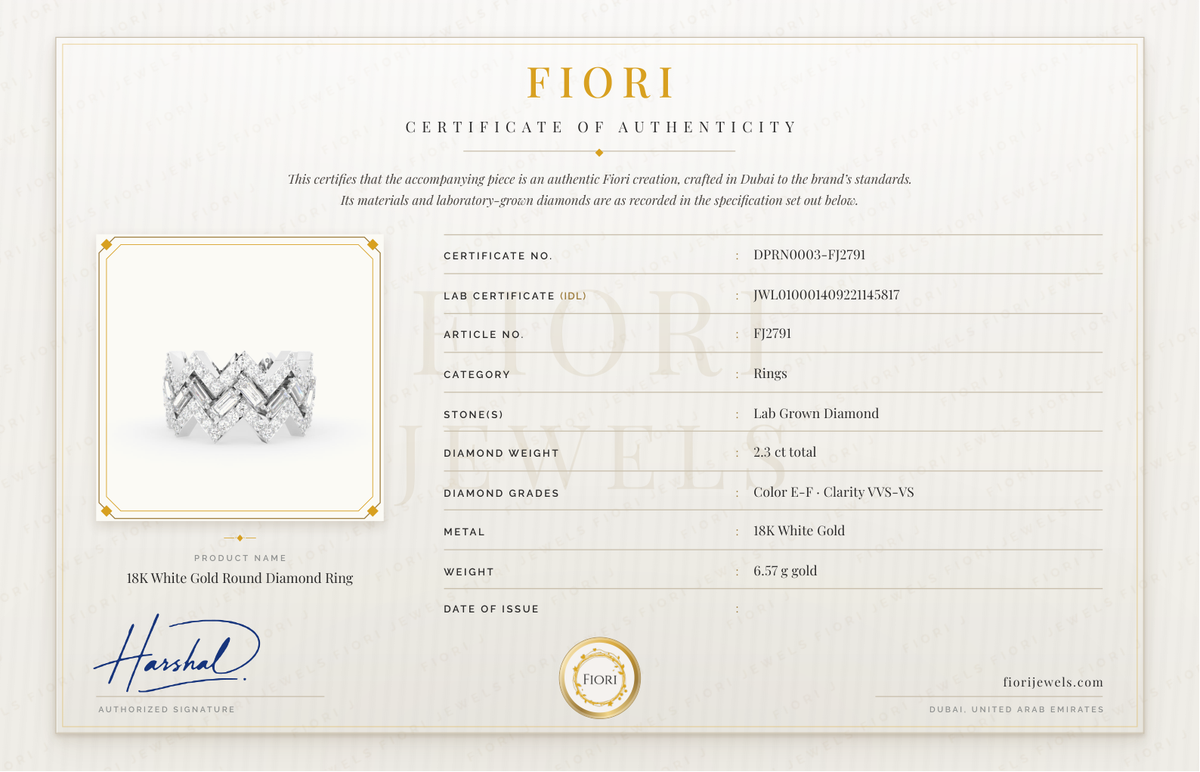 Certificado de autenticidade Fiori