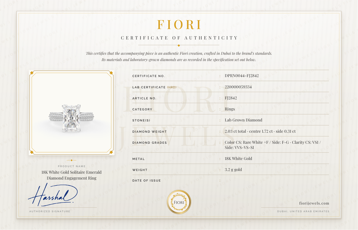 Fiori اصلیت کا سرٹیفکیٹ