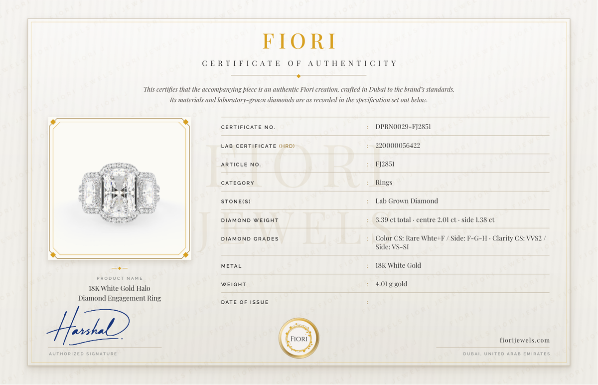 Fiori Certificate of Authenticity