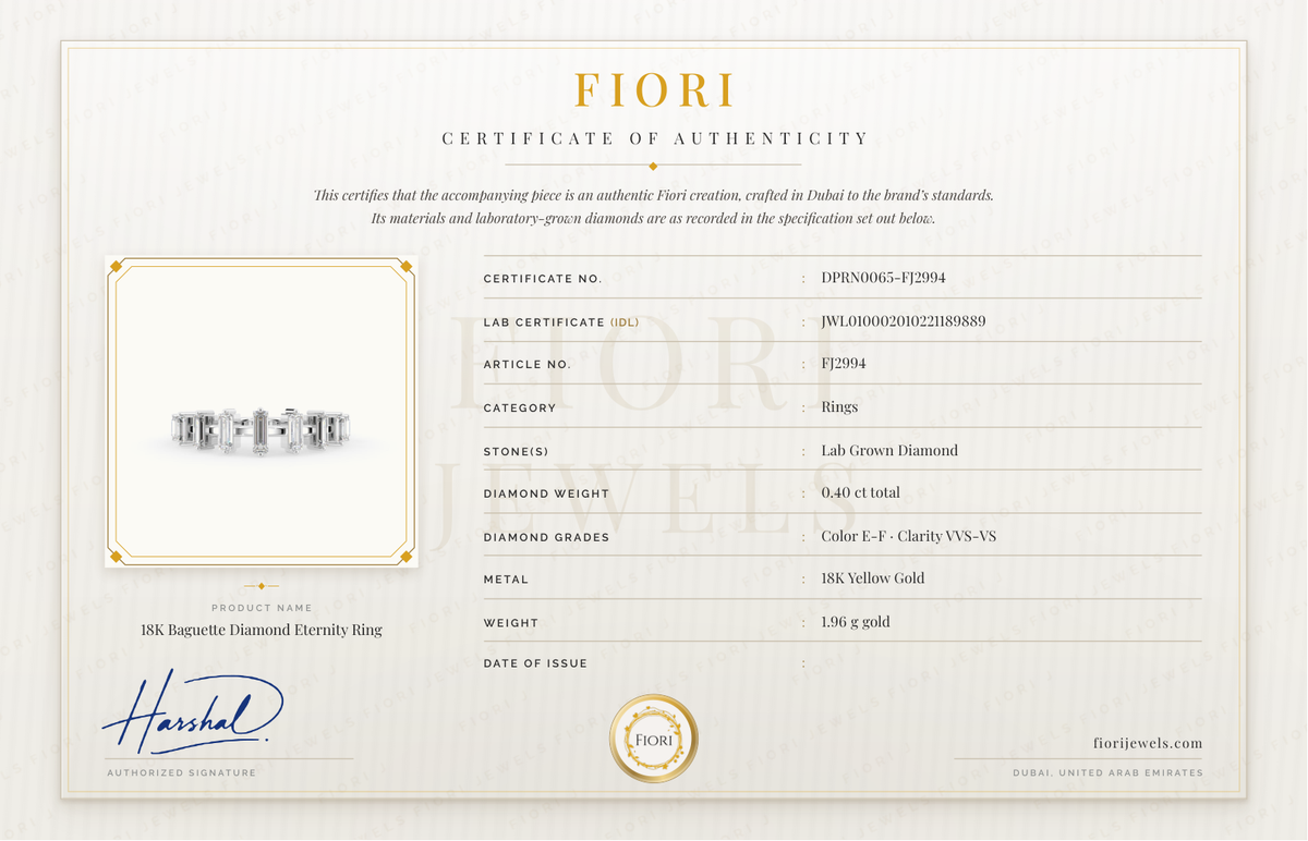 شهادة أصالة من Fiori