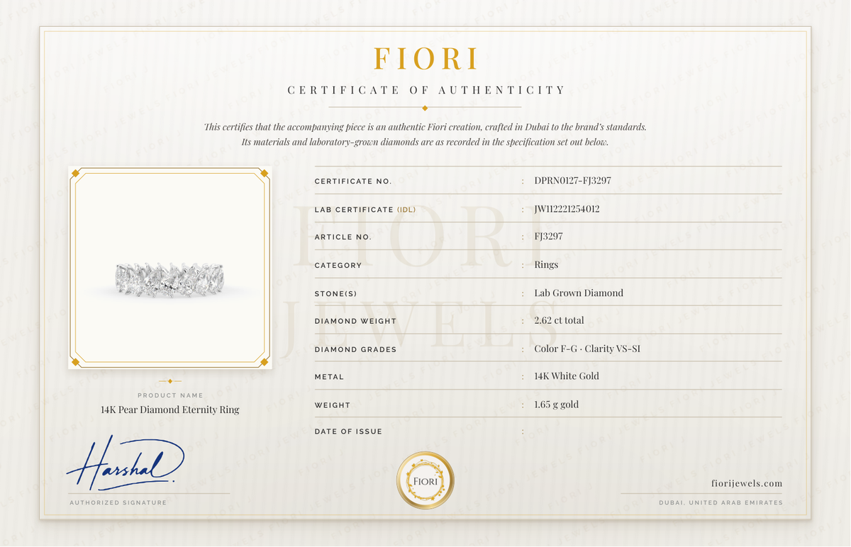 شهادة أصالة من Fiori
