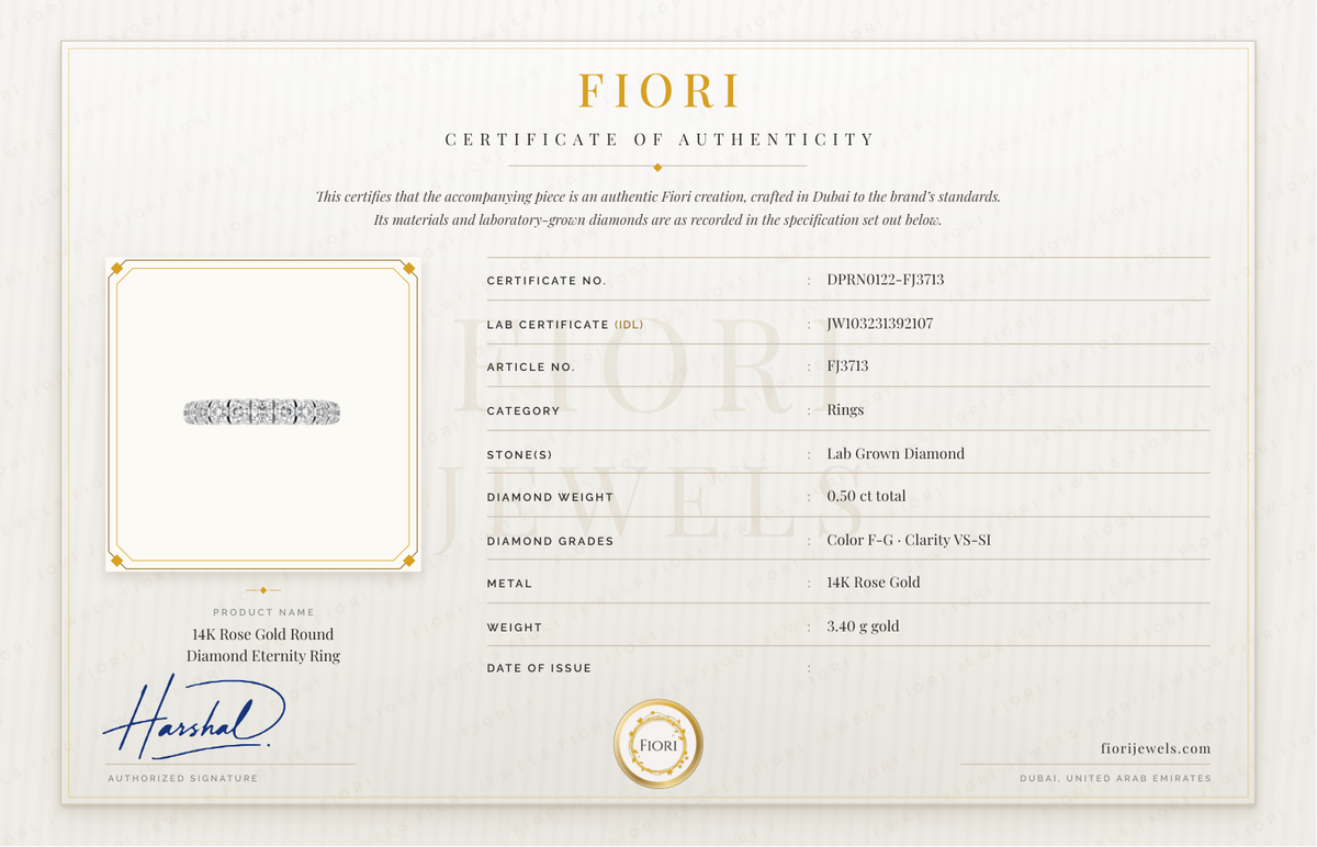شهادة أصالة من Fiori
