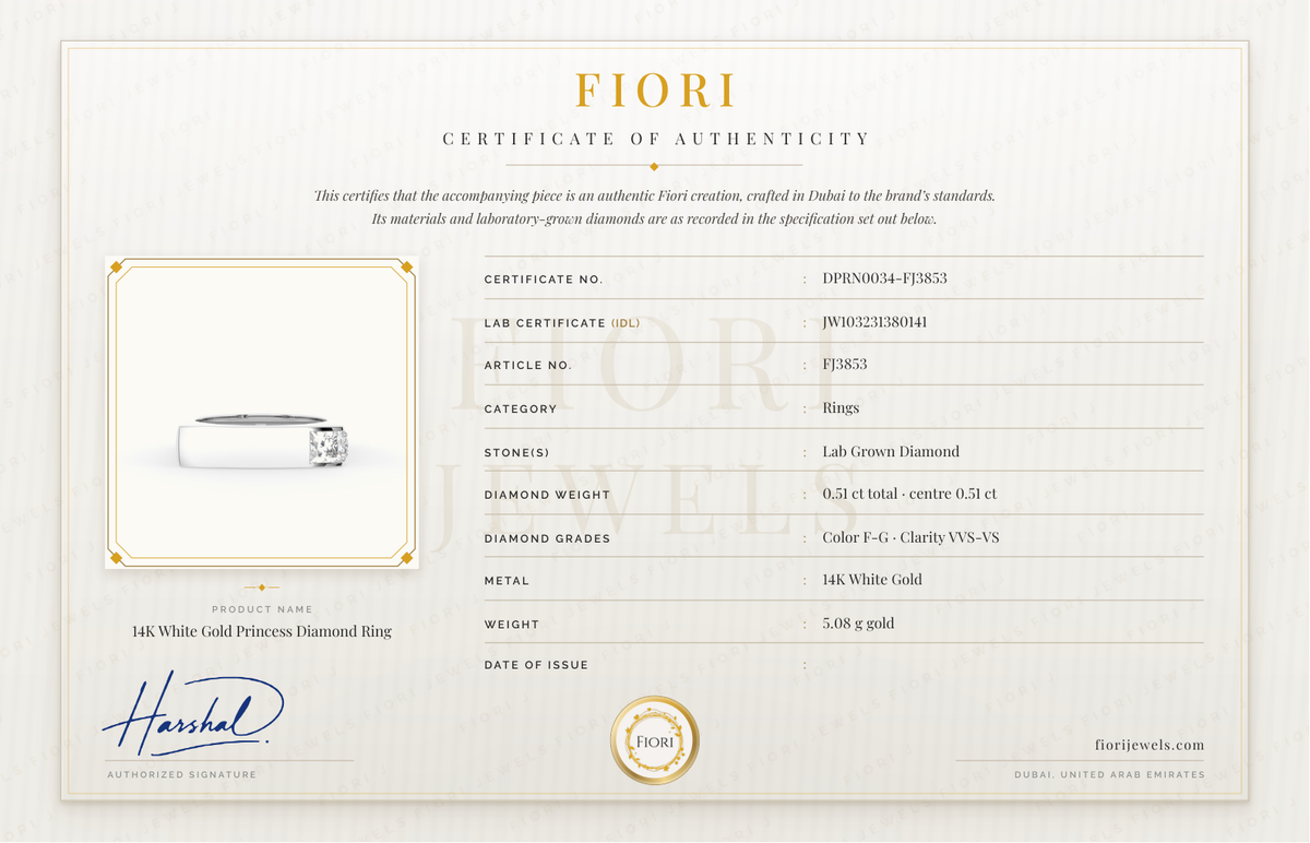 Certificat d'authenticité Fiori