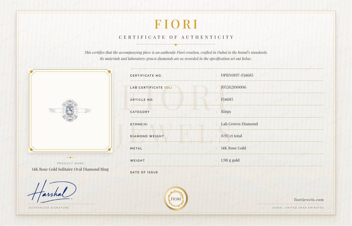 Сертификат подлинности Fiori