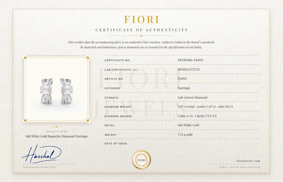 Fiori Certificate of Authenticity