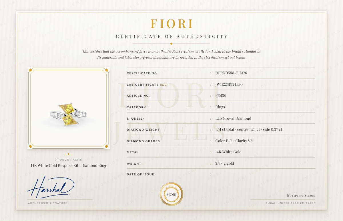 Certificado de autenticidad Fiori