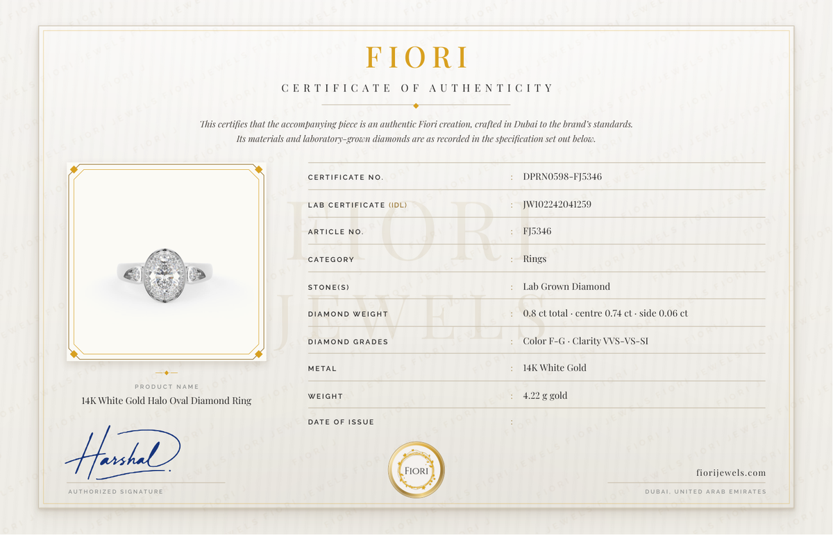 Certificado de autenticidad Fiori