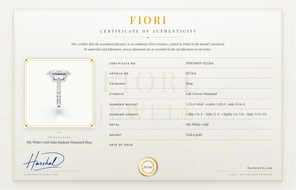 Сертификат подлинности Fiori