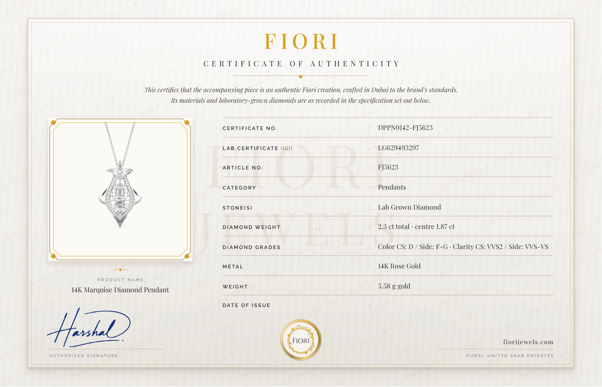 Certificado de autenticidade Fiori
