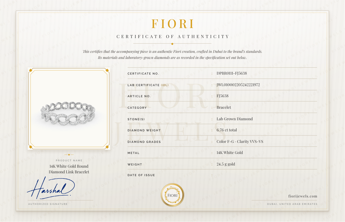 Certificat d'authenticité Fiori