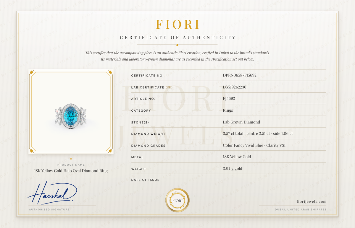 Certificado de autenticidade Fiori