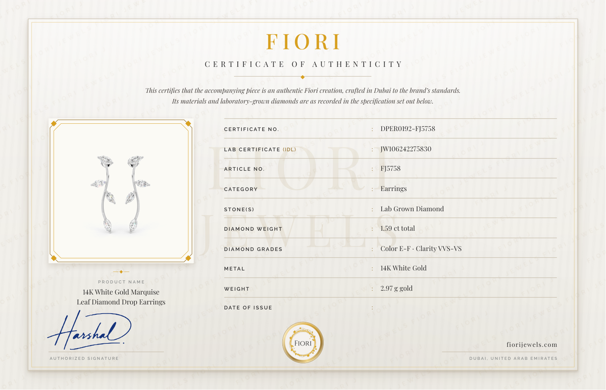 Certificado de autenticidade Fiori