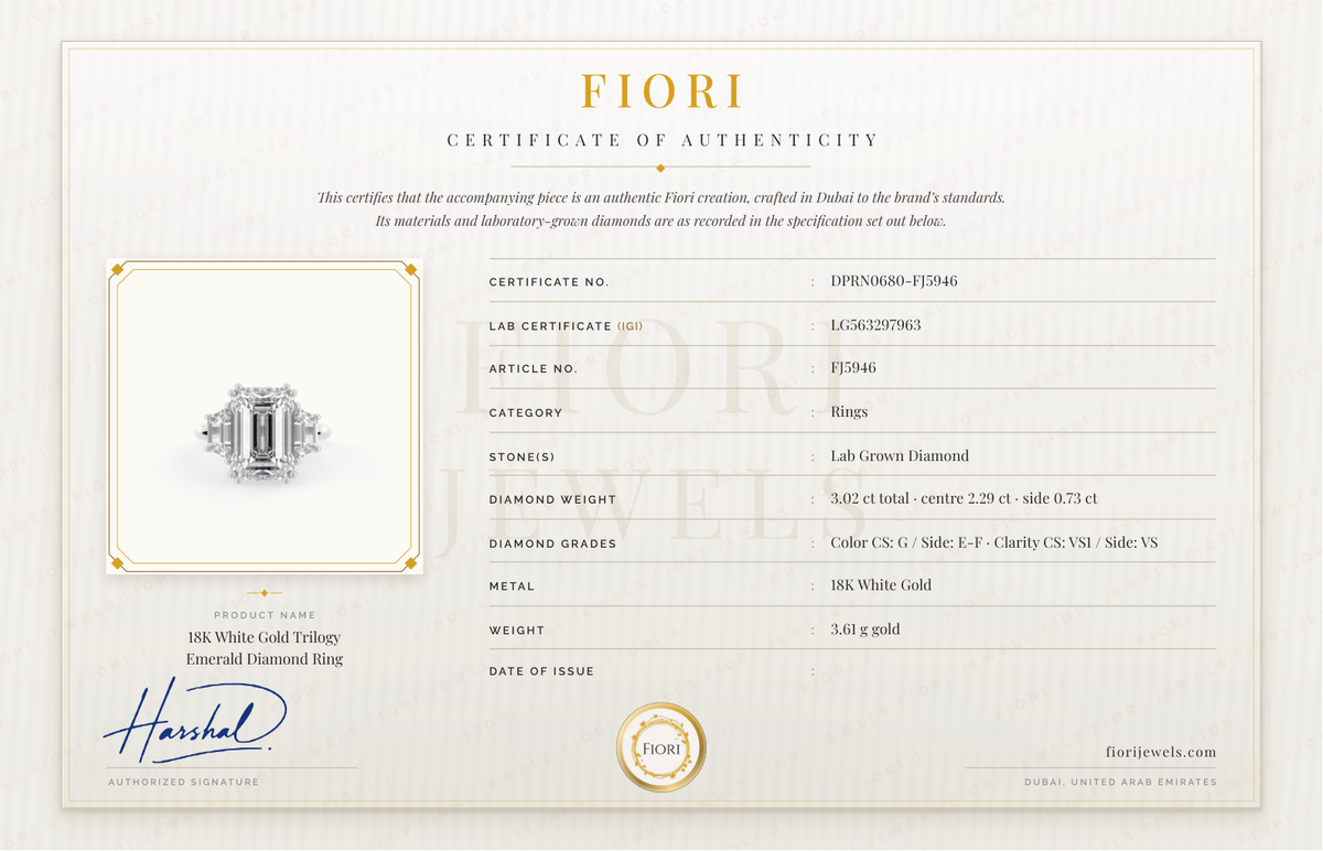 Fiori 真品证书