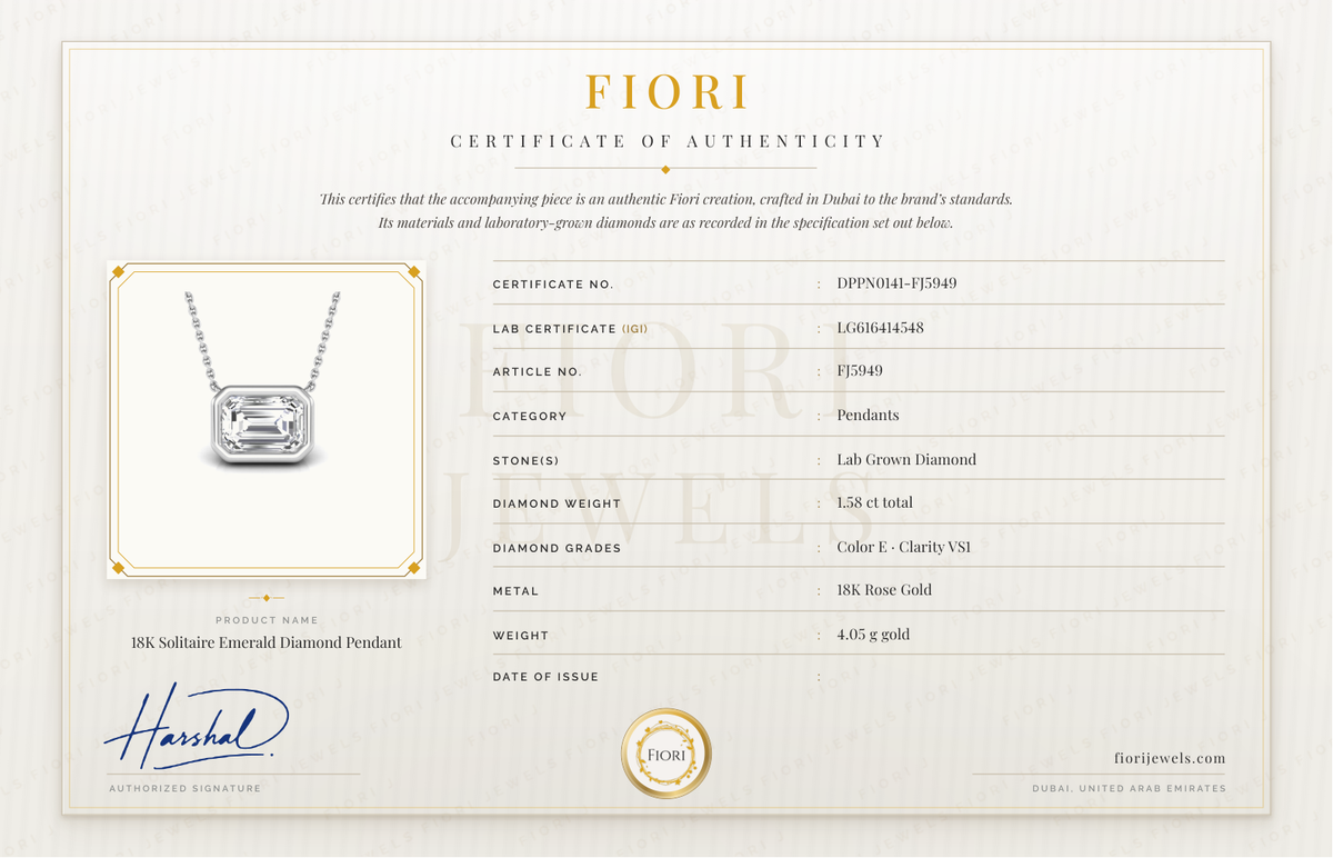 شهادة أصالة من Fiori