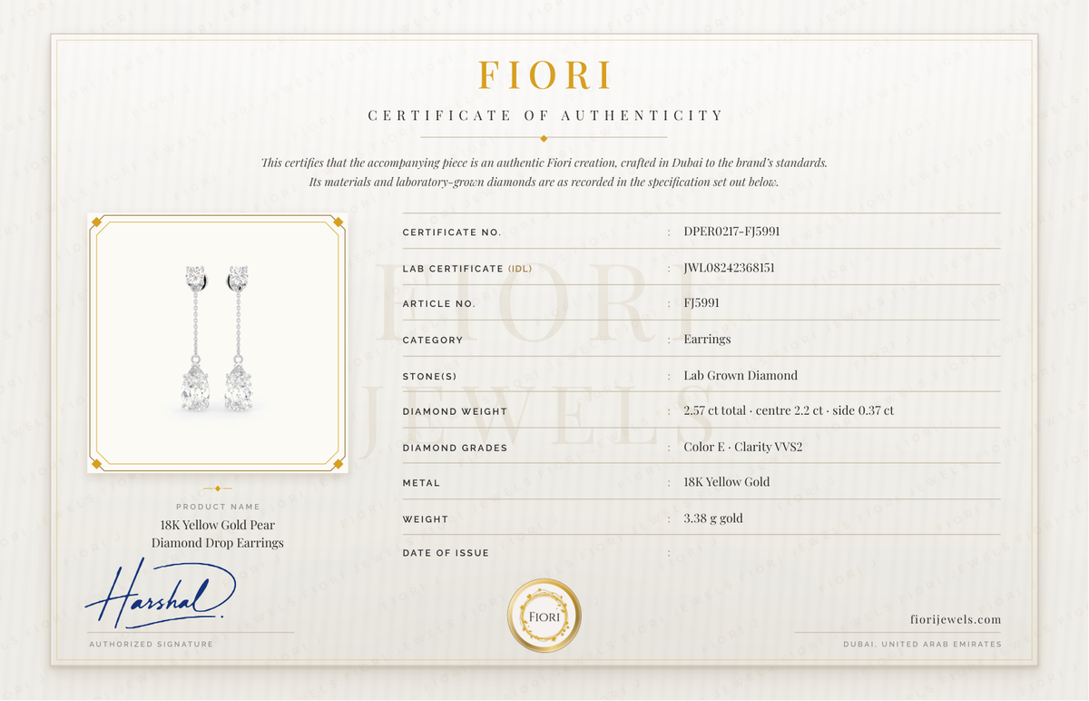 Certificado de autenticidad Fiori