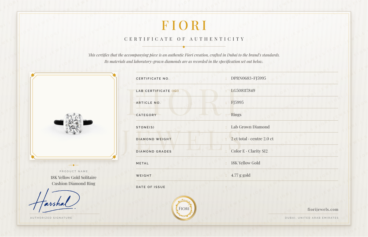 Certificado de autenticidade Fiori