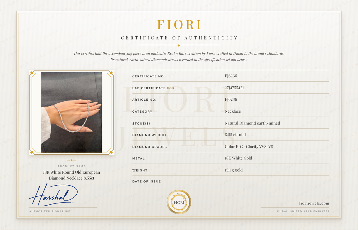 Certificat d'authenticité Fiori