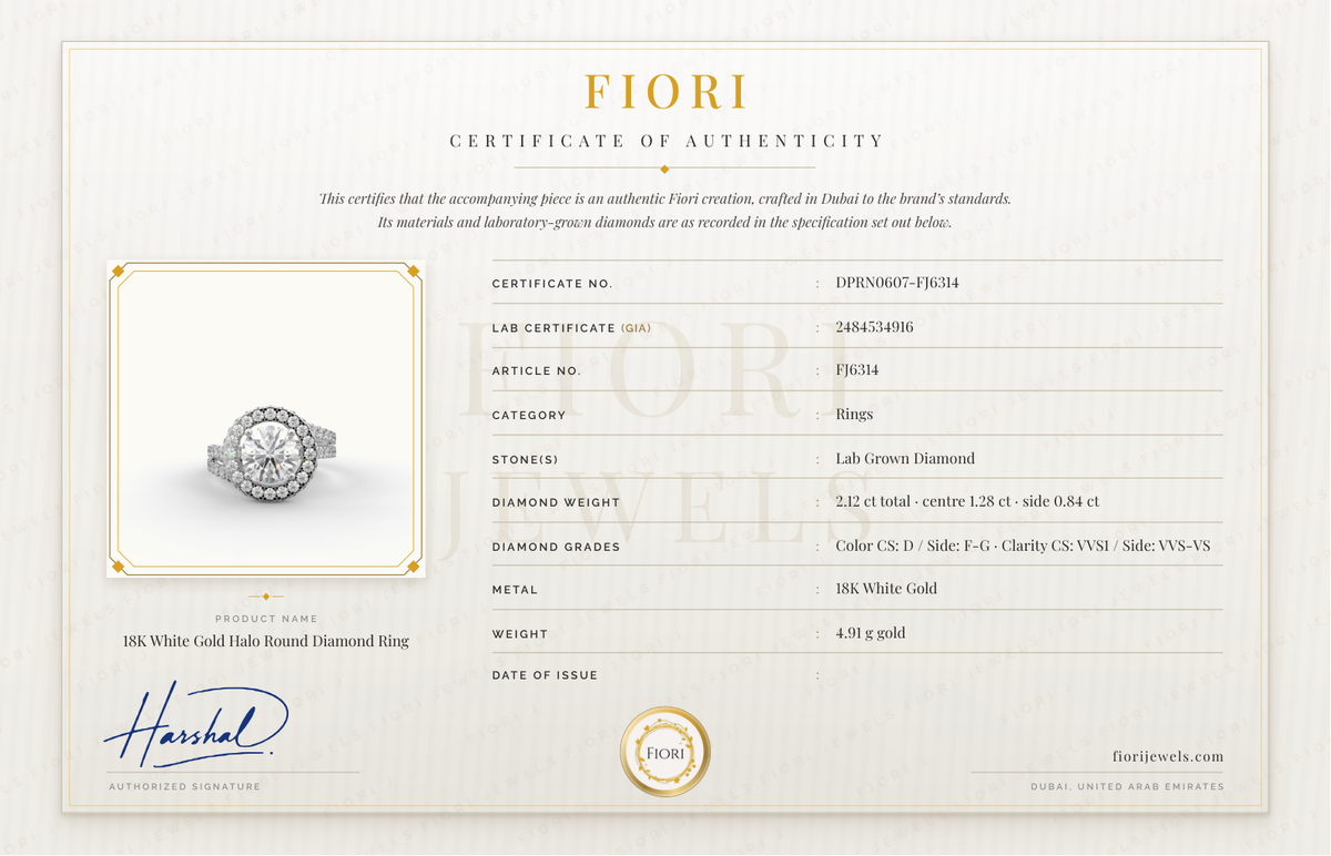 Certificado de autenticidade Fiori