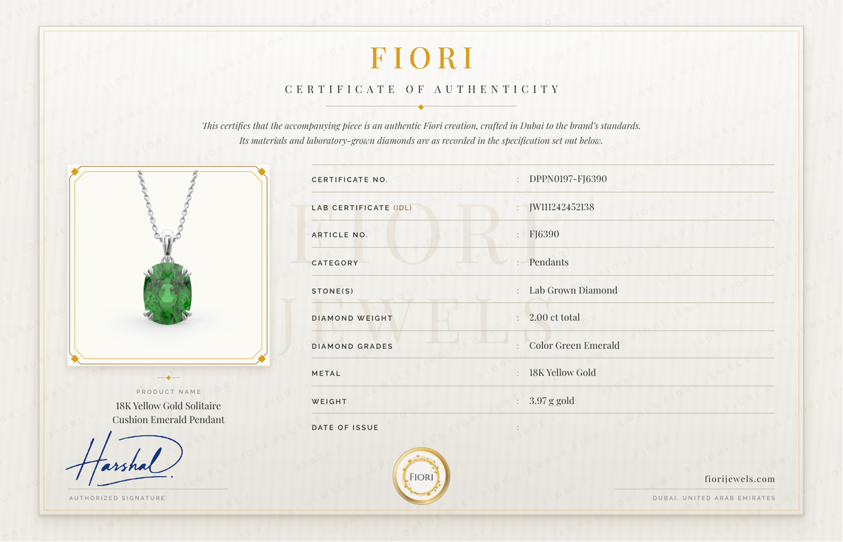 Certificado de autenticidad Fiori