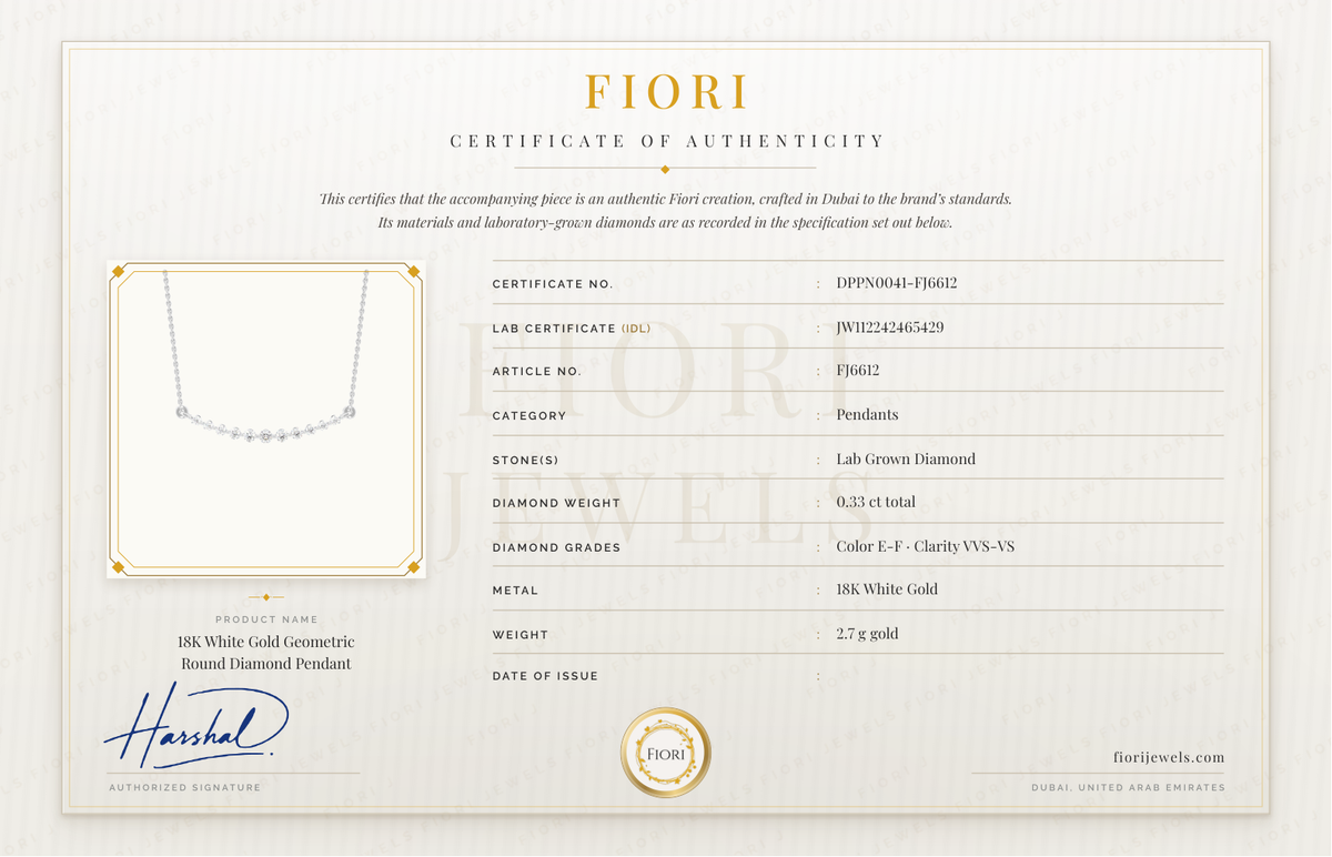 Certificado de autenticidad Fiori