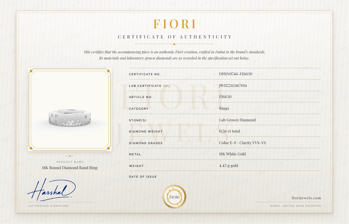 Certificado de autenticidade Fiori