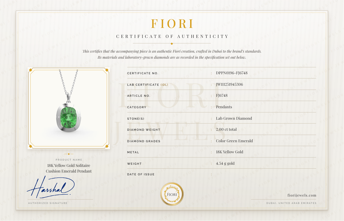 Fiori 真品证书