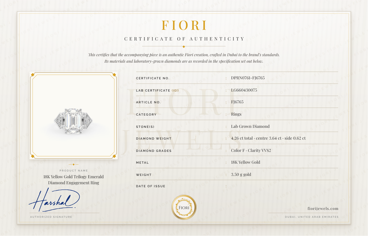 Fiori Certificate of Authenticity