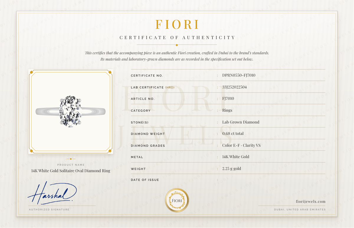 شهادة أصالة من Fiori